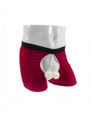 Seksuali apranga-Vyrams-Pūkuotas kamuolys dekoras Boxer šortai Velvet Crotchless apatinis