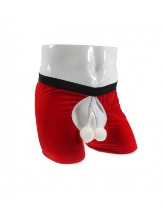 Seksuali apranga-Vyrams-Pūkuotas kamuolys dekoras Boxer šortai Velvet Crotchless apatinis