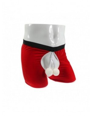 Seksuali apranga-Vyrams-Pūkuotas kamuolys dekoras Boxer šortai Velvet Crotchless apatinis