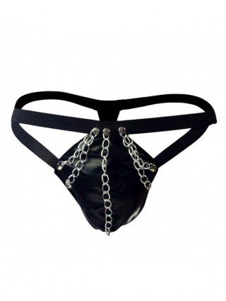 Seksuali apranga-Vyrams-Bulge Pouch Briefs Faux Leather