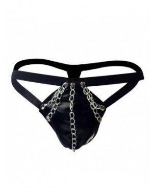 Seksuali apranga-Vyrams-Bulge Pouch Briefs Faux Leather