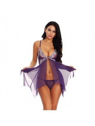 Women's Underwear-Pajama Sets-Sexy Lace Night Dress For Women