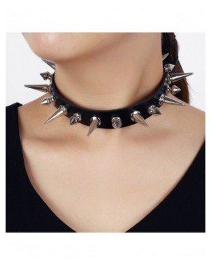 BDSM-Antkakliai-Gothic Choker Necklaces Women Girls Rivet