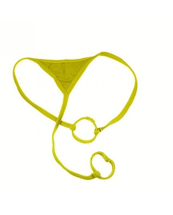 Seksuali apranga-Vyrams-Seksualus vyrų varpos žiedo apatinis trikotažas G-string varpos skylė