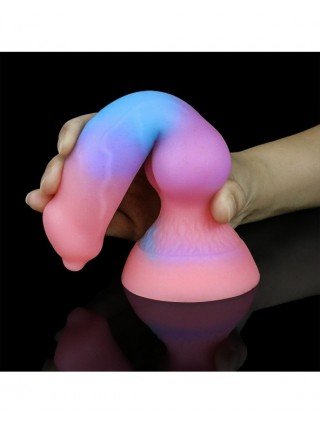 Vibratoriai, Dildo-Tikroviški-Super soft Luminous Penis Dildo