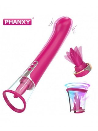 Vibratoriai, Dildo-Dvigubi – klitoriniai-PHANXY Soft Tongue