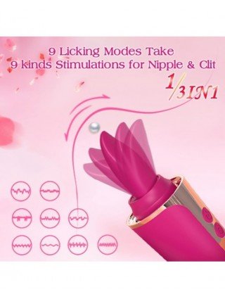 Vibratoriai, Dildo-Dvigubi – klitoriniai-Minkštas liežuvio laižymo vibratorius moterims G