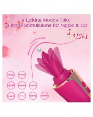 Vibratoriai, Dildo-Dvigubi – klitoriniai-Minkštas liežuvio laižymo vibratorius moterims G