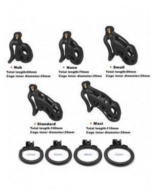 BDSM-Įvairūs-Men's Resin Nylon Chastity Belt Set with 4 Cock