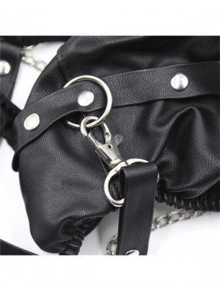 Seksuali apranga-Vyrams-Fetišas Vyrai Seksualios kelnaitės su pavadėliu PVC odos sekso