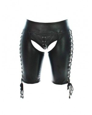 Seksuali apranga-Apatinis trikotažas-Women PU Leather Boxer