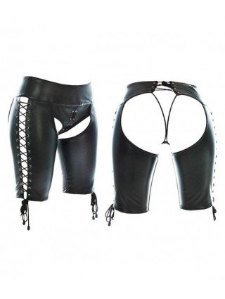 Seksuali apranga-Apatinis trikotažas-Women PU Leather Boxer