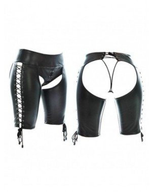 Seksuali apranga-Apatinis trikotažas-Women PU Leather Boxer