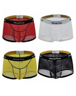 Seksuali apranga-Vyrams-Men's Sexy Mesh Boxer Briefs Shorts