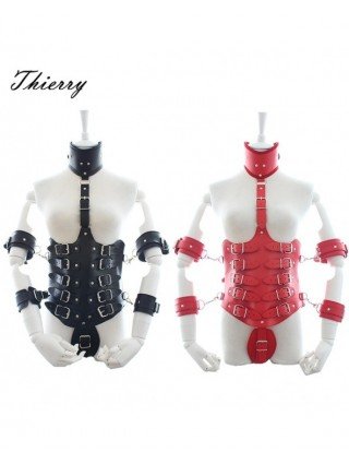 BDSM-Rinkiniai-Thierry Lockdown Leather Cincher Corset, Body