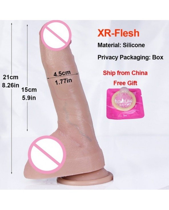 Vibratoriai, Dildo-Tikroviški-Šviesios spalvos realistiškas Dildo Minkštas lankstus didžiulis Vibratoriai, Dildo-Tikroviški-Šviesios spalvos realistiškas Dildo Minkštas lankstus didžiulis