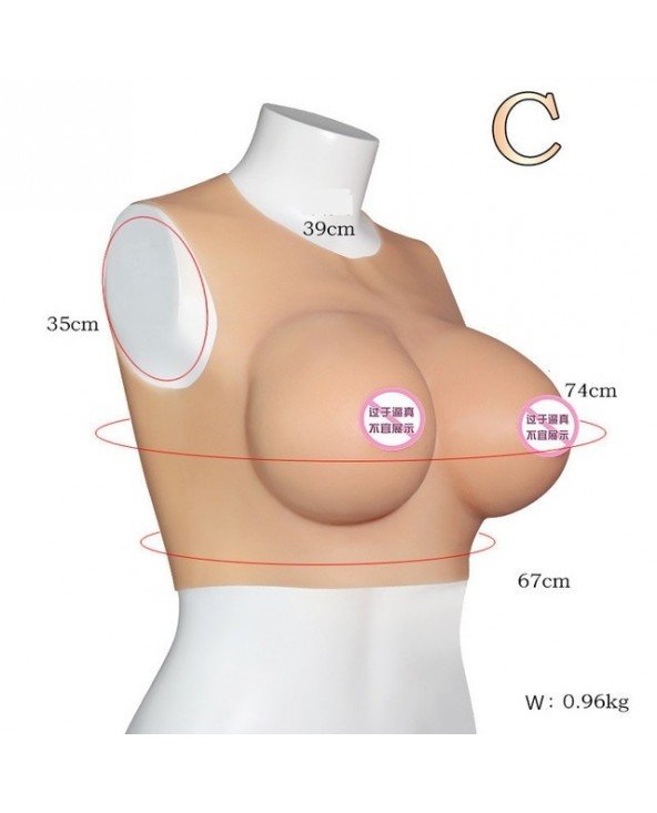 Seksuali apranga-Komplektai-B/C/D/E/F Full Cup Silicone Tits