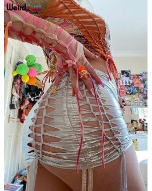 Seksuali apranga-Komplektai-Mini sijonas Moterys Sexy Shirring karšta mergina gundantys