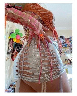 Seksuali apranga-Komplektai-Mini sijonas Moterys Sexy Shirring karšta mergina gundantys