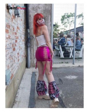 Seksuali apranga-Komplektai-Mini sijonas Moterys Sexy Shirring karšta mergina gundantys