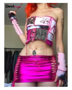 Seksuali apranga-Komplektai-Mini sijonas Moterys Sexy Shirring karšta mergina gundantys