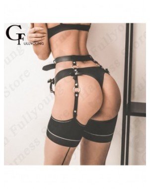 Seksuali apranga-Apatinis trikotažas-Sexy Goth Pu Leather Thigh