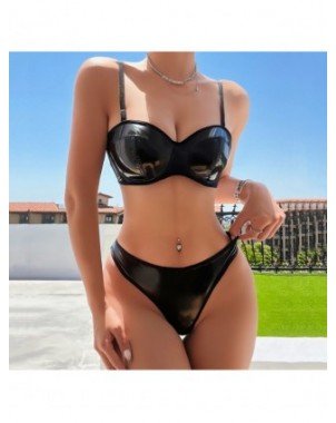 Seksuali apranga-Apatinis trikotažas-Leather Lingerie Set Women