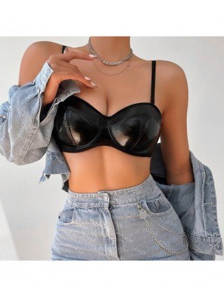 Seksuali apranga-Apatinis trikotažas-Leather Lingerie Set Women