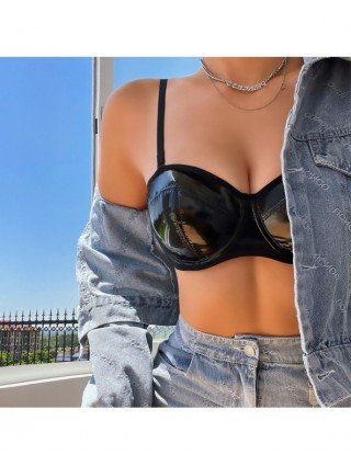 Seksuali apranga-Apatinis trikotažas-Leather Lingerie Set Women