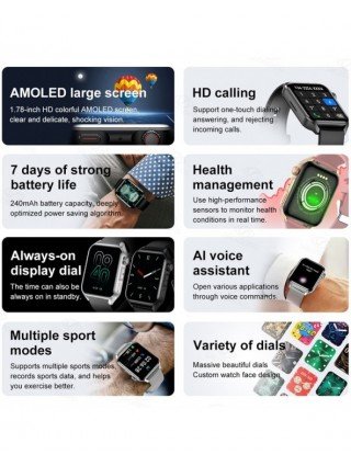 Išmanioji elektronika-Išmanieji laikrodžiai-Naujas sporto Smartwatch Vyrai Moterys AMOLED