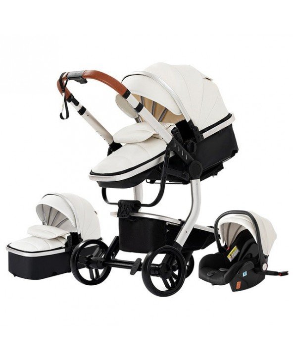 Luxury Baby Stroller 3 in 1 Travel Baby Carriage Portable Folding Prams  Aluminum Frame High Landscape Car for Newborn Babyboomer