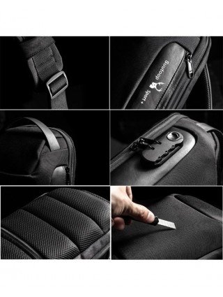 Men's Luggage & Bags-Crossbody Bags-Men's Waterproof USB Oxford