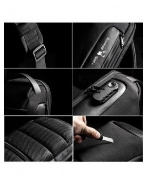 Men's Luggage & Bags-Crossbody Bags-Men's Waterproof USB Oxford
