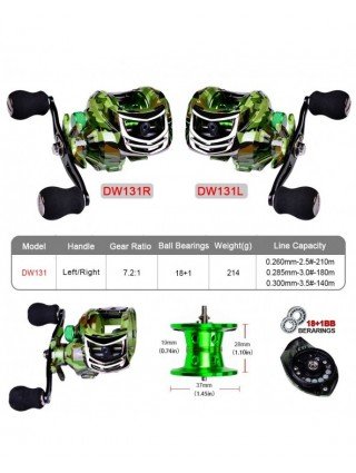 Žvejyba-Žvejybos ritės-2022 Nauja Baitcasting ritės 10KG / 22LB Drag žvejybos ritės 18 + 1BB