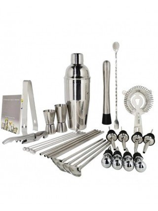 Kitchen-Drinkware-30 Piece Cocktail Shaker Set with Rotating