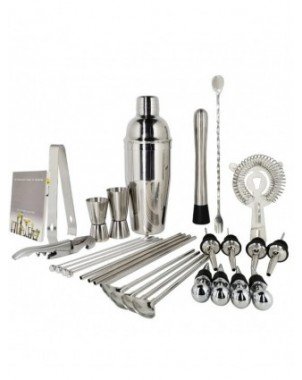 Kitchen-Drinkware-30 Piece Cocktail Shaker Set with Rotating