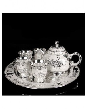 Kitchen-Drinkware-Creative delicate rose carving tea set set