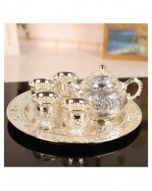 Kitchen-Drinkware-Creative delicate rose carving tea set set