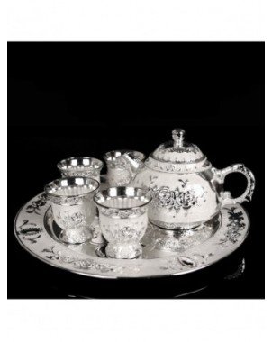 Kitchen-Drinkware-Creative delicate rose carving tea set set