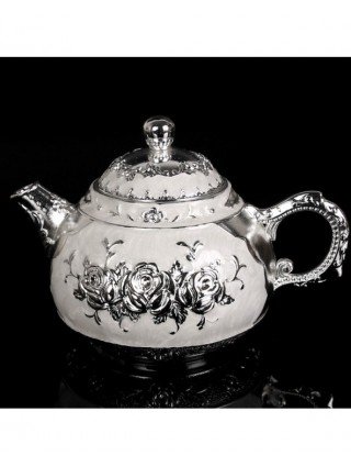Kitchen-Drinkware-Creative delicate rose carving tea set set