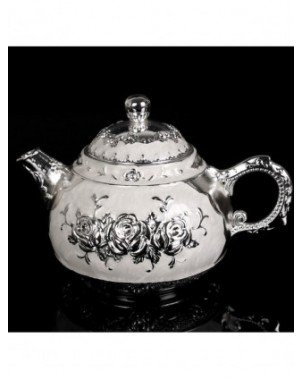 Kitchen-Drinkware-Creative delicate rose carving tea set set