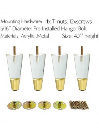 Furniture-Home Furniture-4Pcs Acrylic Furniture Legs 4.7inch