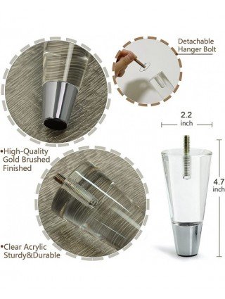 Furniture-Home Furniture-4Pcs Acrylic Furniture Legs 4.7inch
