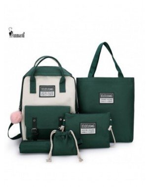 Women's Luggage & Bags-Clutches-5Pcs/Set Women Canvas Backpack