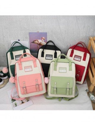 Women's Luggage & Bags-Clutches-5Pcs/Set Women Canvas Backpack