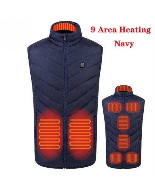 Outerwear & Jackets-Jackets-Men USB Infrared 17 Heating Areas