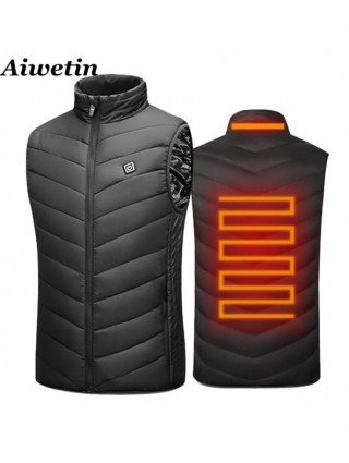 Outerwear & Jackets-Jackets-Men USB Infrared 17 Heating Areas