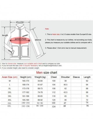 Outerwear & Jackets-Jackets-Men USB Infrared 17 Heating Areas