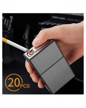 Virtuvė-Virtuvės įrankiai ir prietaisai-2 viename cigarečių dėklas dujinis USB žiebtuvėlis 20