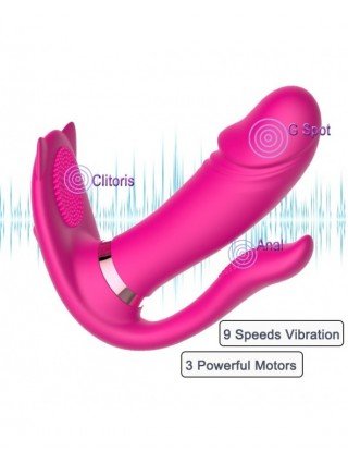 Vibratoriai, Dildo-Dvigubi – klitoriniai-„G Spot Dildo Rabbit“ vibratorius moterims Belaidis